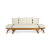 Flex Outdoor Daybed | Brown Wood | 65’’ | Ivory Polyester Cushions