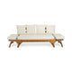 Flex Outdoor Daybed | Brown Wood | 65’’ | Ivory Polyester Cushions
