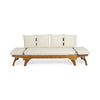 Flex Outdoor Daybed | Brown Wood | 65" | Ivory Polyester Cushions