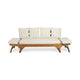 Flex Outdoor Daybed | Brown Wood | 65" | Ivory Polyester Cushions