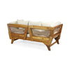 Flex Outdoor Daybed | Brown Wood | 65" | Ivory Polyester Cushions