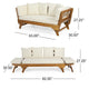 Flex Outdoor Daybed | Brown Wood | 65’’ | Ivory Polyester Cushions