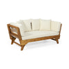 Flex Outdoor Daybed | Brown Wood | 65" | Ivory Polyester Cushions