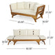Flex Outdoor Daybed | Brown Wood | 65" | Ivory Polyester Cushions