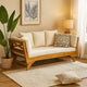 Flex Outdoor Daybed | Brown Wood | 65" | Ivory Polyester Cushions