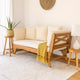 Flex Outdoor Daybed | Brown Wood | 65" | Ivory Polyester Cushions