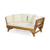 Flex Outdoor Daybed | Brown Wood | 65" | Ivory Polyester Cushions