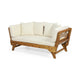 Flex Outdoor Daybed | Brown Wood | 65" | Ivory Polyester Cushions