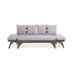 Flex Outdoor Daybed | 65" | Acacia Wood | Gray Polyester Cushions