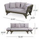 Flex Outdoor Daybed | 65" | Acacia Wood | Gray Polyester Cushions