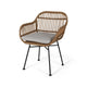 Tee Outdoor Accent Chair | Brown Rattan Seat and Back | Black Metal BM335275