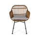 Tee Outdoor Accent Chair | Brown Rattan Seat and Back | Black Metal BM335275