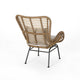 Margo Outdoor Accent Chair | Brown Woven Rattan | Beige | Black Metal