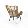 Margo Outdoor Accent Chair | Brown Woven Rattan | Beige | Black Metal