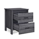 Nightstand Dresser | 2 Storage Drawers | 23" | Modern Dark Gray