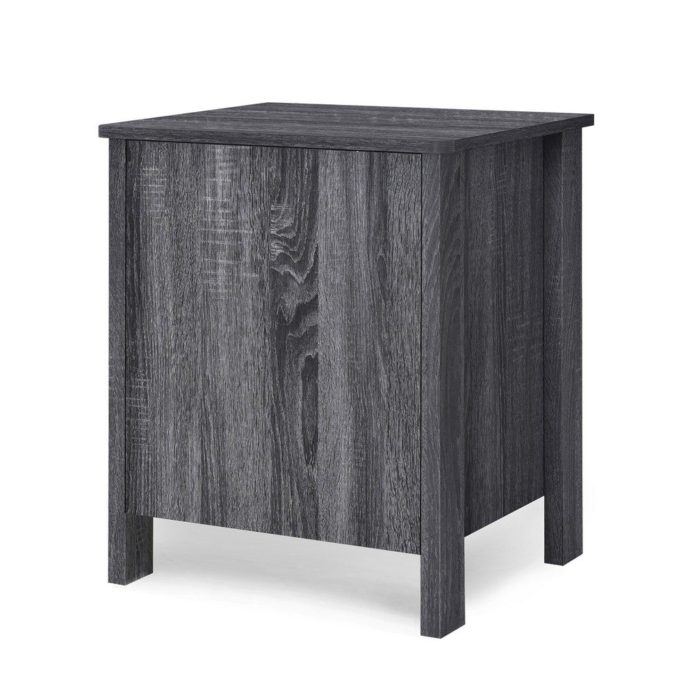 Nightstand Dresser | 2 Storage Drawers | 23" | Modern Dark Gray