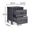 Nightstand Dresser | 2 Storage Drawers | 23" | Modern Dark Gray
