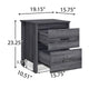 Nightstand Dresser | 2 Storage Drawers | 23" | Modern Dark Gray