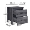 Nightstand Dresser | 2 Storage Drawers | 23’’ | Modern Dark Gray BM335277