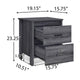 Nightstand Dresser | 2 Storage Drawers | 23’’ | Modern Dark Gray BM335277