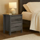 Nightstand Dresser | 2 Storage Drawers | 23" | Modern Dark Gray