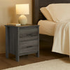 Nightstand Dresser | 2 Storage Drawers | 23" | Modern Dark Gray
