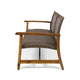 Bops Outdoor Loveseat | Natural Brown Acacia Wood | 52" | Gray Wicker