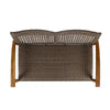 Bops Outdoor Loveseat | Natural Brown Acacia Wood | 52’’ | Gray Wicker
