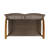 Bops Outdoor Loveseat | Natural Brown Acacia Wood | 52" | Gray Wicker