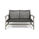 Bops Outdoor Loveseat | Rustic Acacia Wood Frame | 52" | Gray Wicker