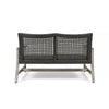 Bops Outdoor Loveseat | Rustic Acacia Wood Frame | 52" | Gray Wicker
