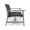Bops Outdoor Loveseat | Rustic Acacia Wood Frame | 52" | Gray Wicker