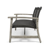 Bops Outdoor Loveseat | Rustic Acacia Wood Frame | 52" | Gray Wicker