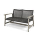 Bops Outdoor Loveseat | Rustic Acacia Wood Frame | 52" | Gray Wicker
