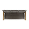 Bops Outdoor Sofa | Brown Acacia Wood Frame | 76" | Gray Wicker