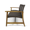 Bops Outdoor Sofa | Brown Acacia Wood Frame | 76" | Gray Wicker