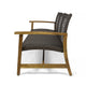 Bops Outdoor Sofa | Brown Acacia Wood Frame | 76" | Gray Wicker