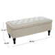 Kiyo Ottoman | Linen Ivory Faux Suede | 41" | Tufted Storage Lid
