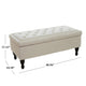Kiyo Ottoman | Linen Ivory Faux Suede | 41’’ | Tufted Storage Lid BM335281