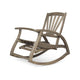 Rizz Outdoor Reclining Rocking Chair | Retractable Footrest Brown Wood
