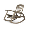 Rizz Outdoor Reclining Rocking Chair | Retractable Footrest Brown Wood