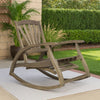 Rizz Outdoor Reclining Rocking Chair | Retractable Footrest Brown Wood