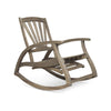 Rizz Outdoor Reclining Rocking Chair | Retractable Footrest Brown Wood