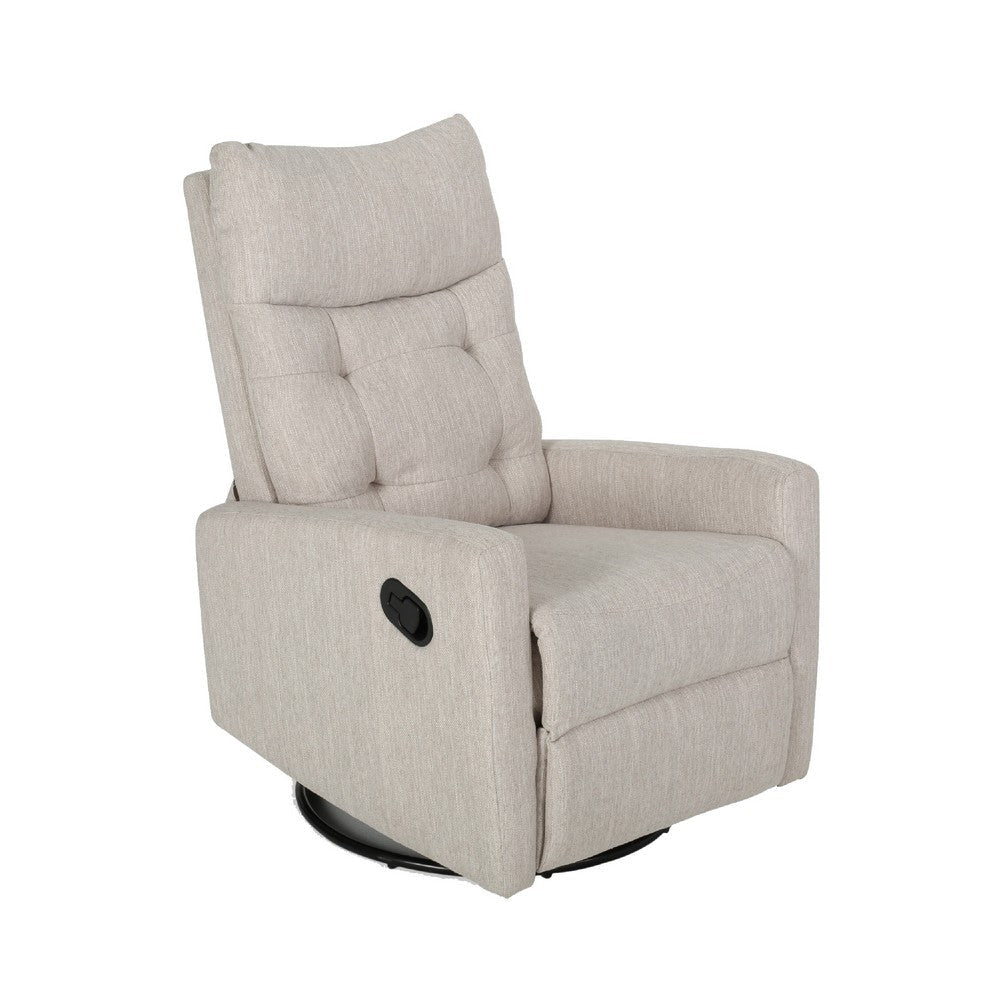 Manual Recliner Chair | Glider and Swivel Mechanism | Beige Fabric