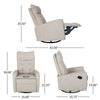 Manual Recliner Chair | Glider and Swivel Mechanism | Beige Fabric