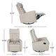 Manual Recliner Chair | Glider and Swivel Mechanism | Beige Fabric