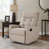 Manual Recliner Chair | Glider and Swivel Mechanism | Beige Fabric