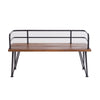 Zoe Outdoor Bench | Industrial Metal Frame | 48’’ Brown Acacia Wood BM335284