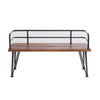 Zoe Outdoor Bench | Industrial Metal Frame | 48" Brown Acacia Wood