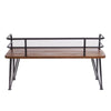 Zoe Outdoor Bench | Industrial Metal Frame | 48’’ Brown Acacia Wood BM335284